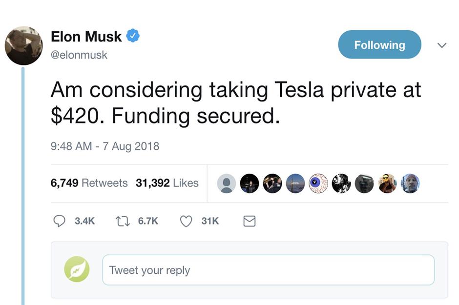 Elon Musk's expensive tweet