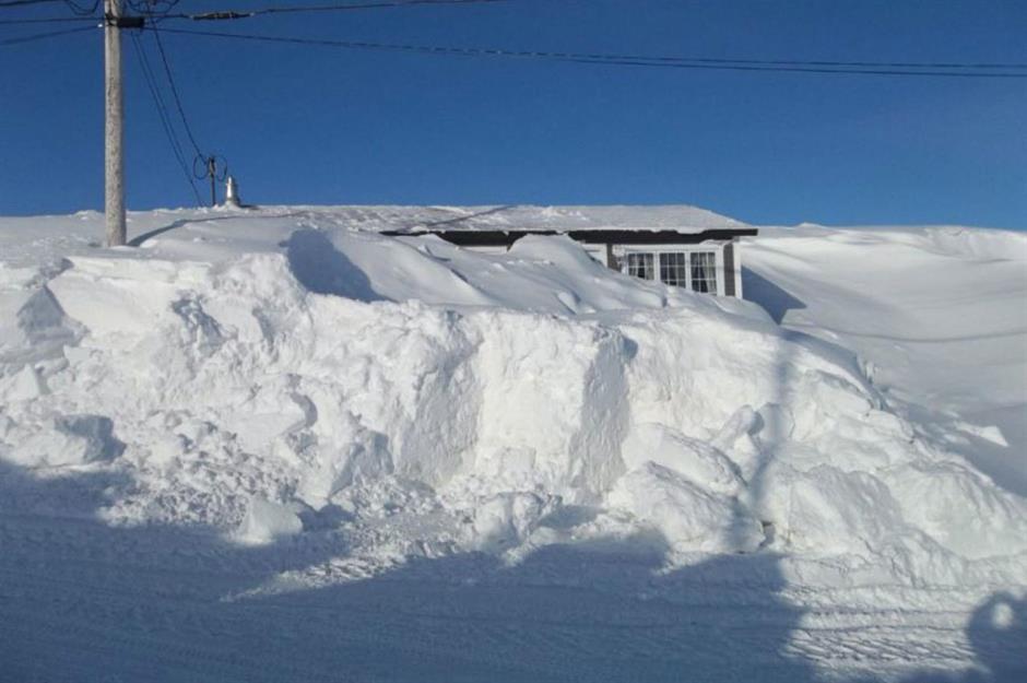 Battling the snow, Newfoundland, Canada