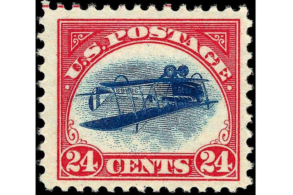 USA 1918 24¢ Inverted Jenny – $1.6 million (£1.4m)
