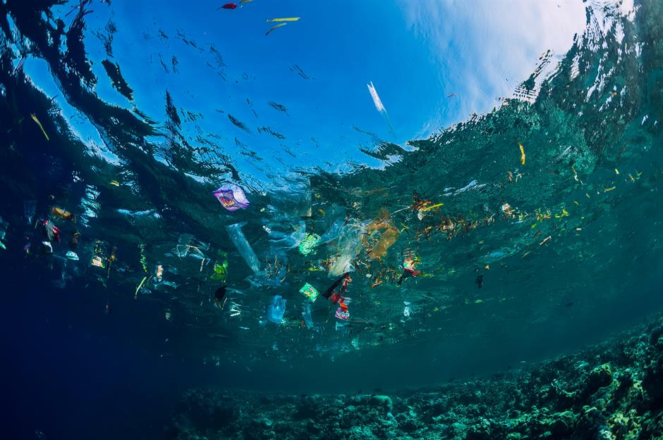 Plastic Blob In Ocean