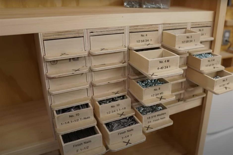 Build a Screw Rack / Nail Rack for your Shop 