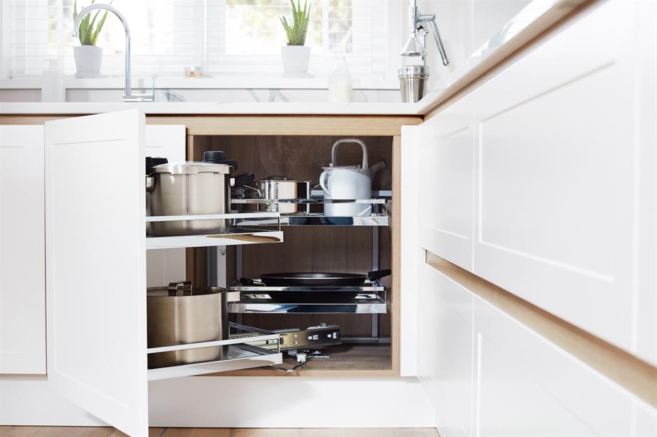 Space saving shelves on sale for kitchen cupboards