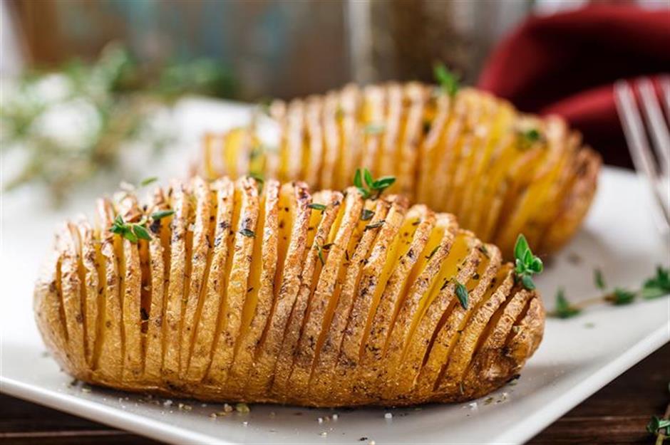 24. Go the extra mile with hasselback baked potatoes