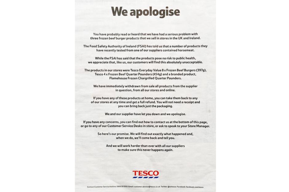Tesco and the horse meat scandal 