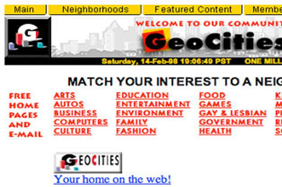 Yahoo & GeoCities in 1999