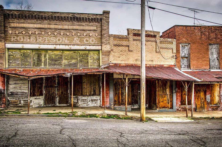 Derelict stores left to rot