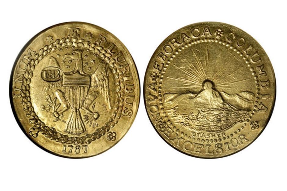 1787 Brasher Doubloon - EB on Wing, privately minted: $4,582,500 (£3.7m)