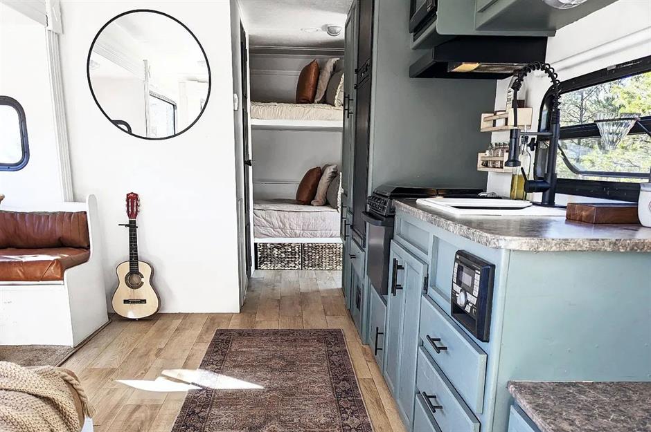 How My Mind Wanders {Yellow, Turquoise & White Kitchen} & A Barn-Style  French Door - The Inspired Room