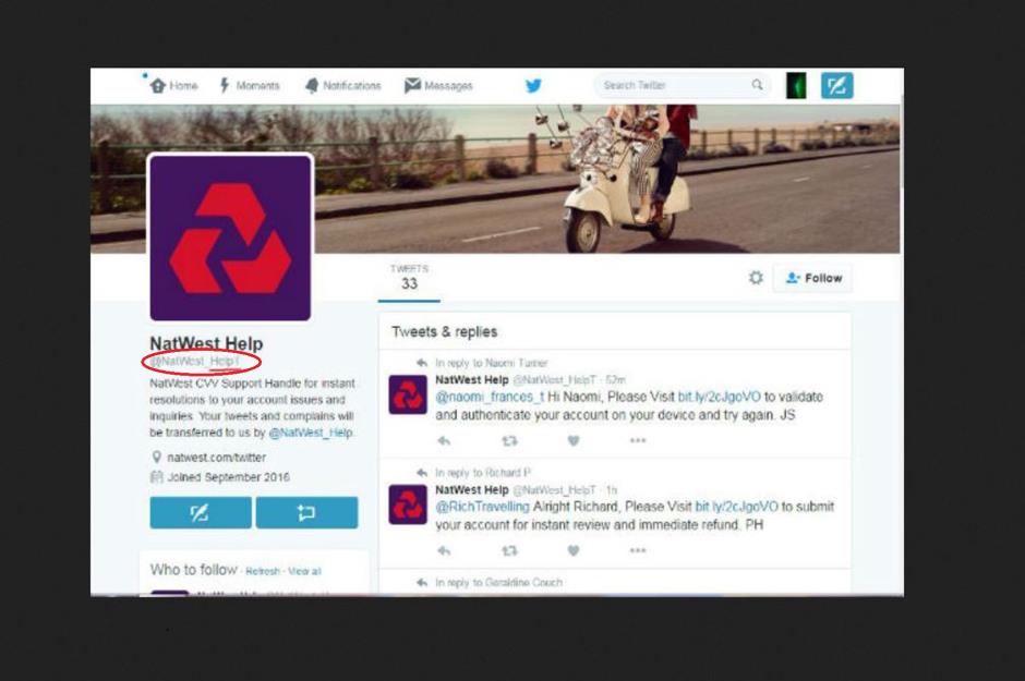 NatWest fake Twitter support account (Image: Twitter)