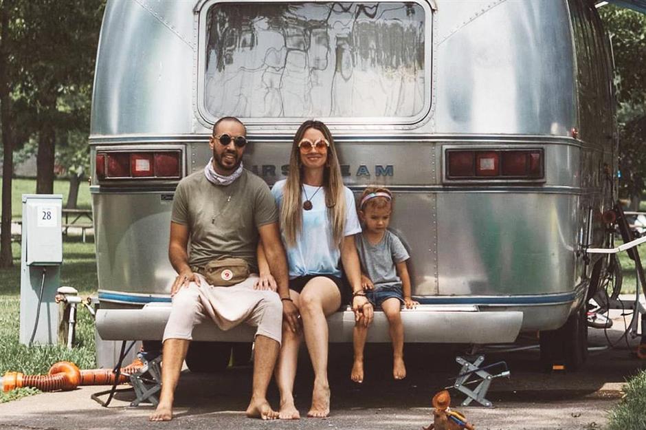 They turned an old trailer into the ultimate family home on wheels