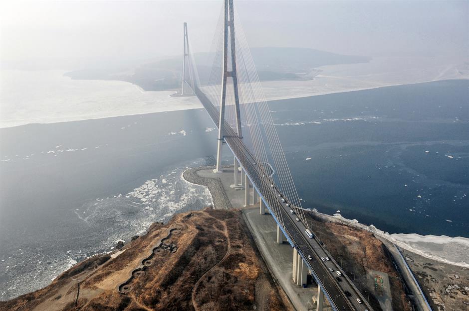 Russky Bridge, Vladivostok, Russia, cost: $1.1 billion (£904m)