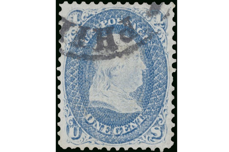 USA 1868 1¢ Benjamin Franklin Z Grill – $3 million (£2.6m)