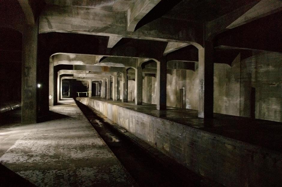A dingy forgotten subway station, USA