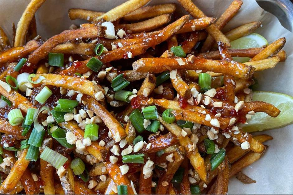 Wyoming: pad Thai fries, Crowbar & Grill, Laramie