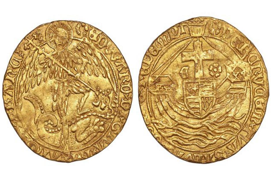 15th-century rare Angel gold coin