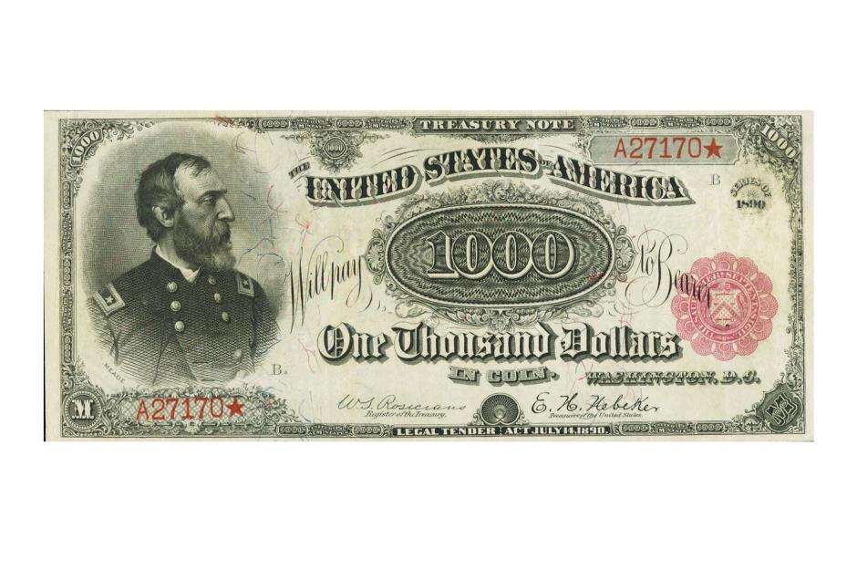 USA 1890 Grand Watermelon $1,000 Treasury Note –  $3.29 million (£2.6m)