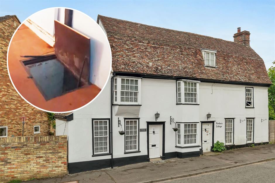 This charming Tudor cottage has a shocking surprise in the basement