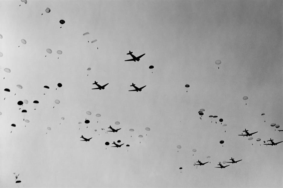 DuPont change their production of stockings to parachutes in World War II
