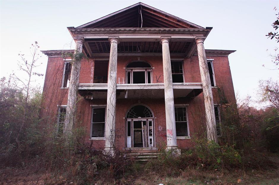 A grand antebellum house left to rot, USA