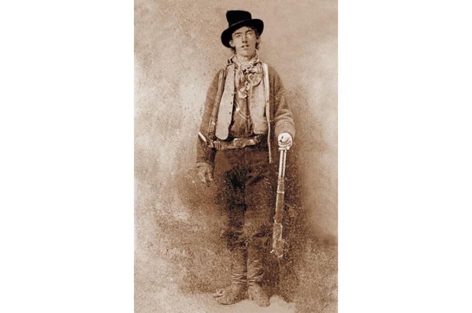 The Billy the Kid photo hanging on an Airbnb wall