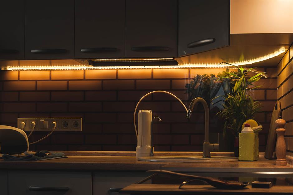 led strip lights in the kitchen