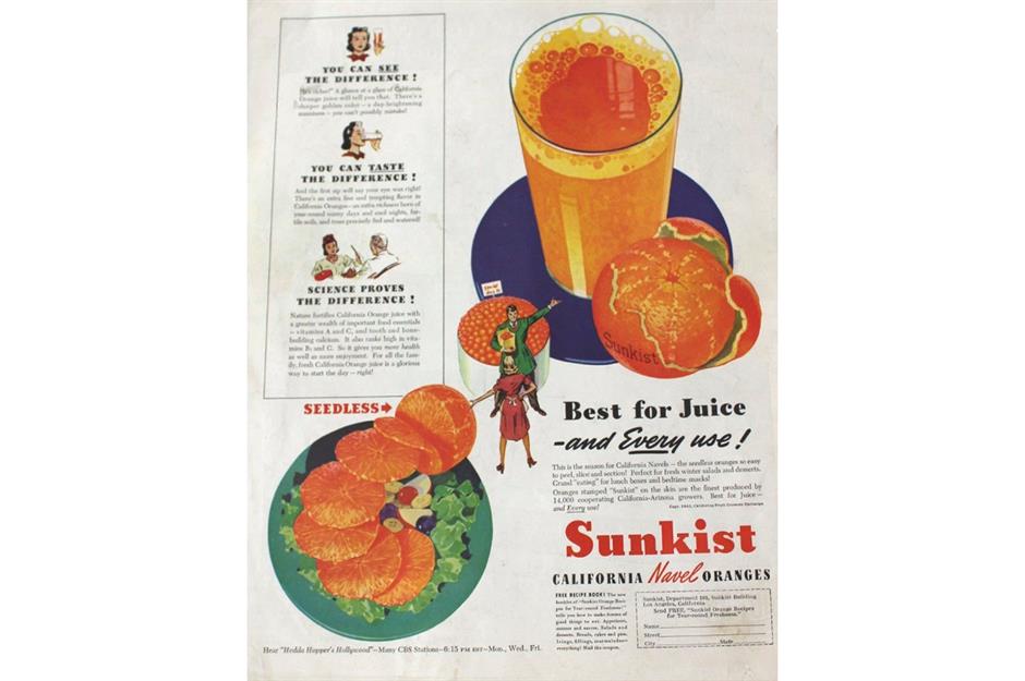 Sunkist’s orange juice (1907)