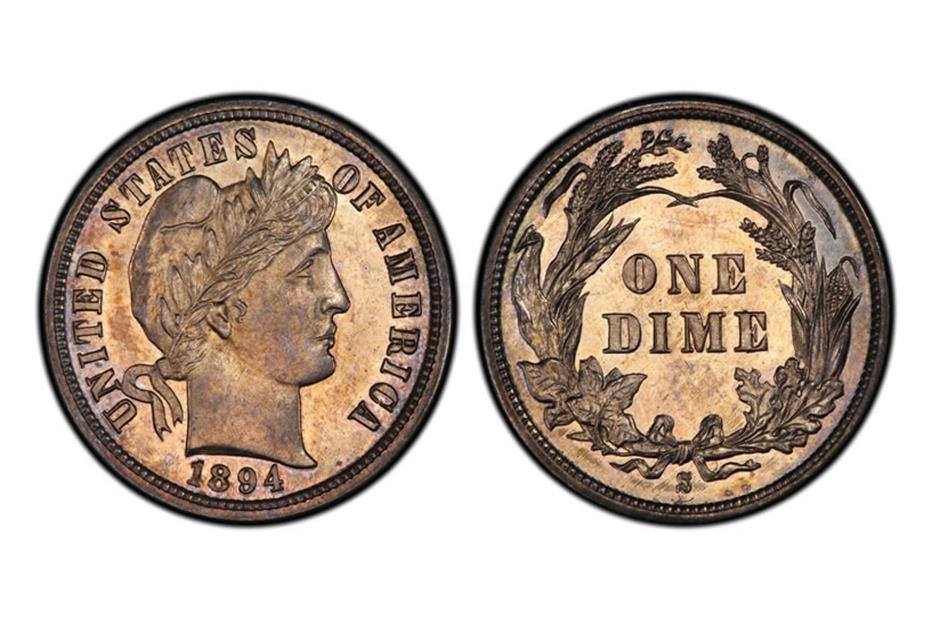 1894-S Barber Dime, USA: $1,997,500 (£1.62m)