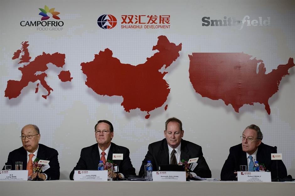 Shuanghui bought American pork company Smithfield Foods: $7.1 billion (£5.7bn)