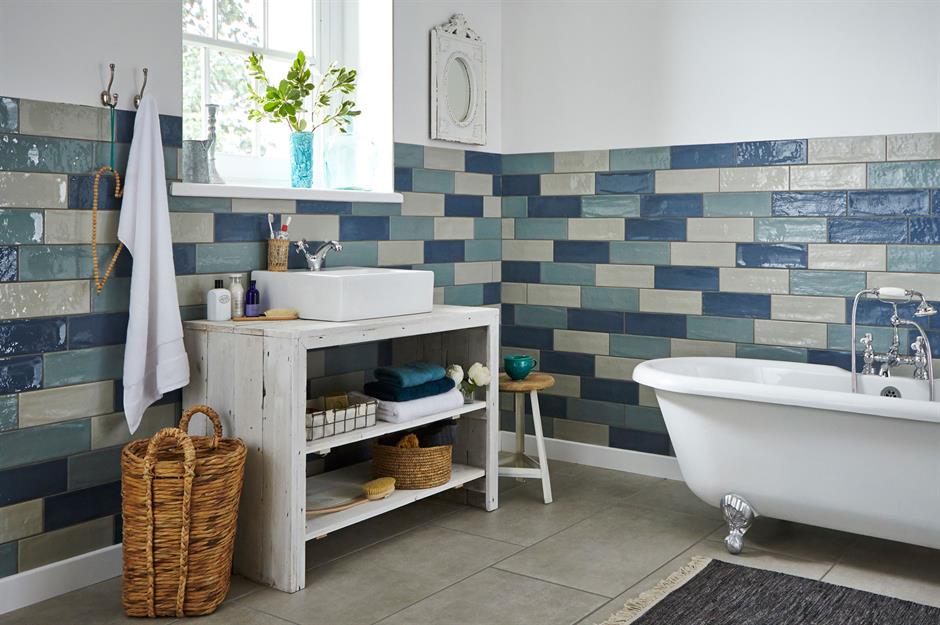 Blue Gray Coastal Ocean Modern Home Bathroom Bedroom Rustic Matted Wall Art 