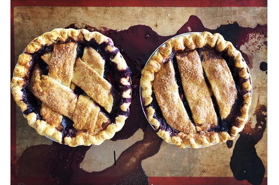 Vermont: blueberry peach pie