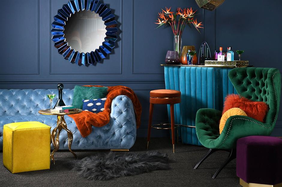 Burnt Orange And Blue Living Room Ideas - Grey Navy And Orange Living Room