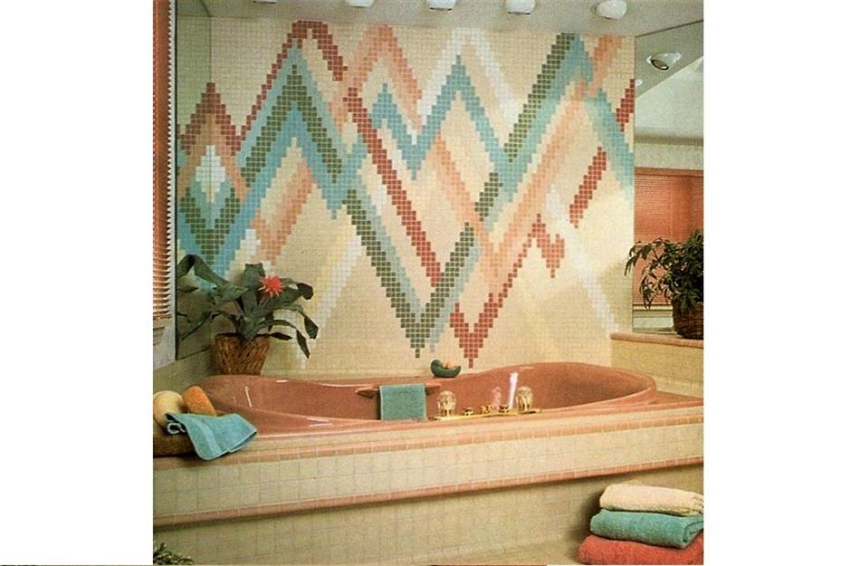 1980s zigzag mosaic bathroom