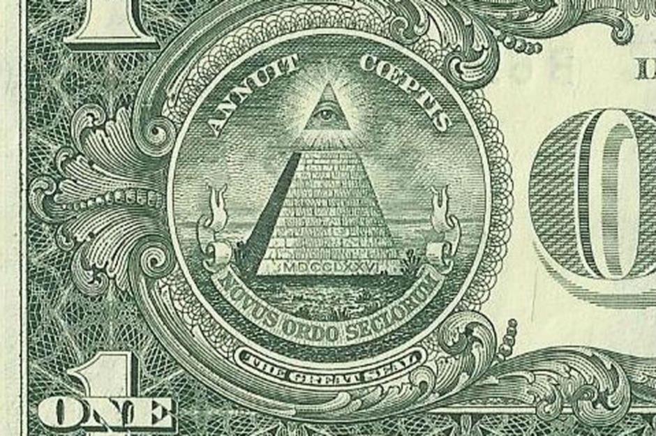 US $1 bill: pyramid