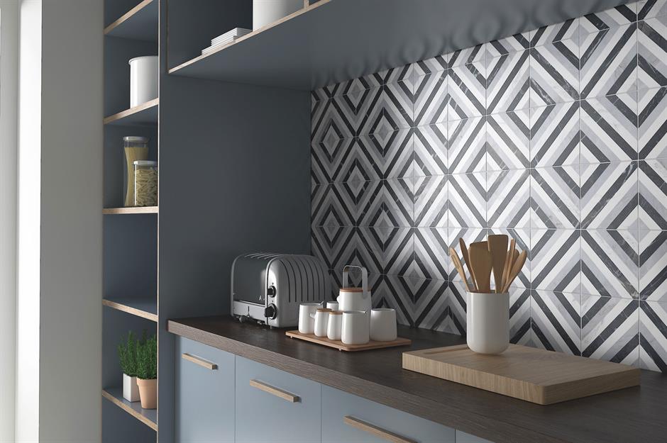 geometric kitchen wall tiles