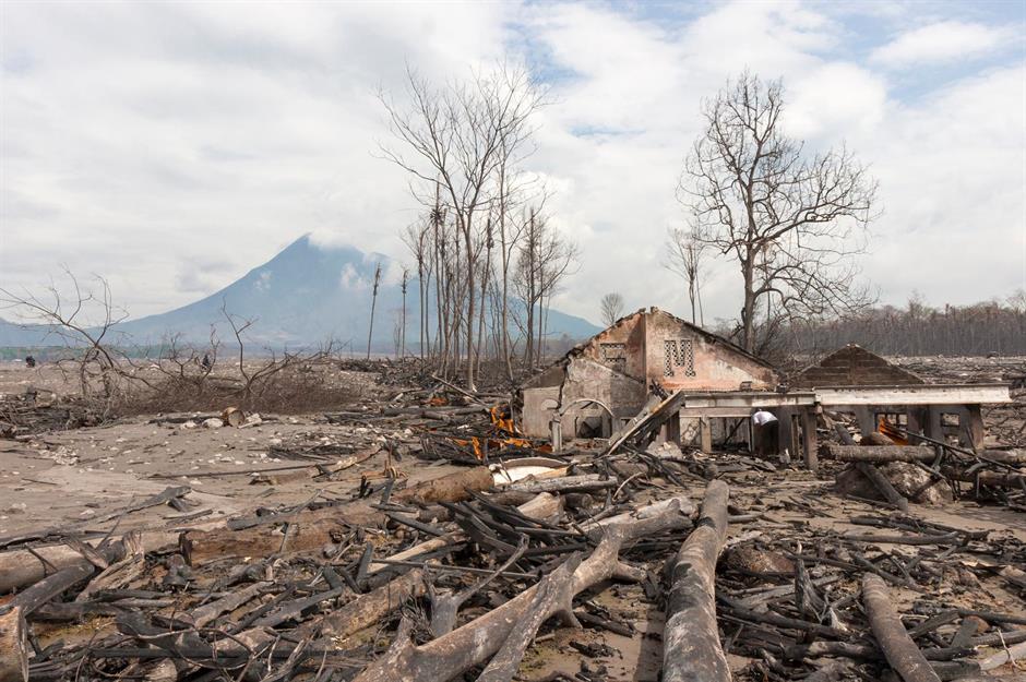 Mount Merapi destruction, Java, Indonesia 