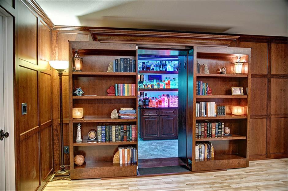 bookshelf hidden bar