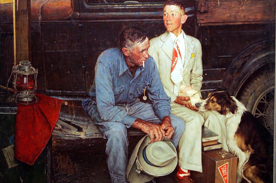 The Norman Rockwell painting hidden behind a wall