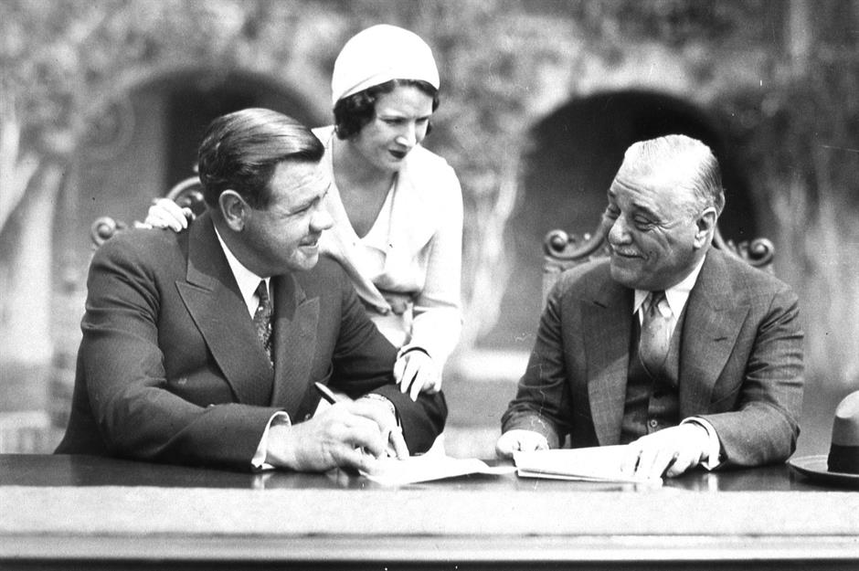 26. Babe Ruth's 1932 signed contract: $295,531 ($370k/£278k today)