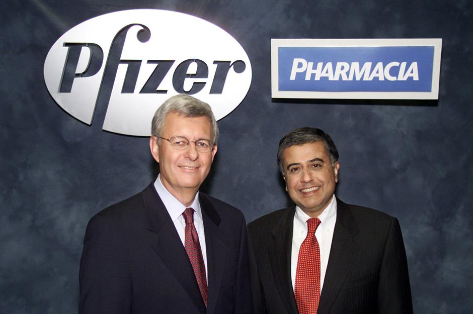 17. Pfizer & Pharmacia Corporation in 2002: $83.56 billion (£62.61bn)