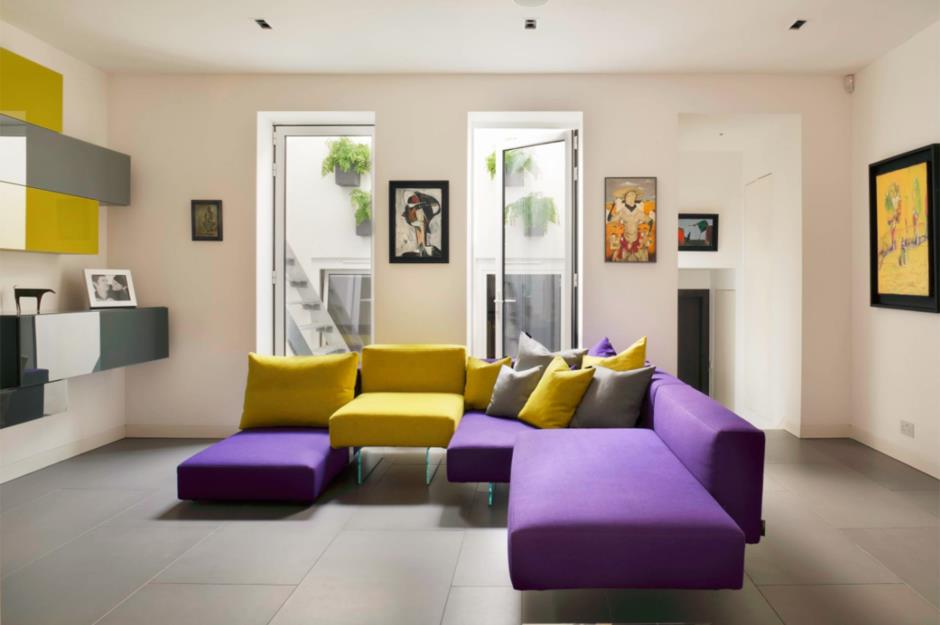 Purple And Yellow Living Room Accessories