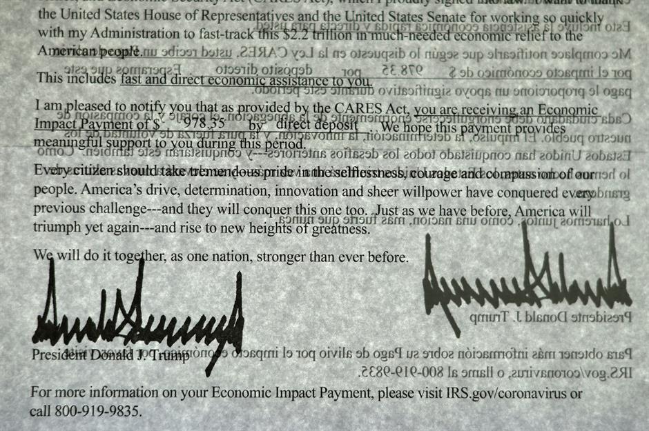 Trump's checks were signed, Biden's aren't