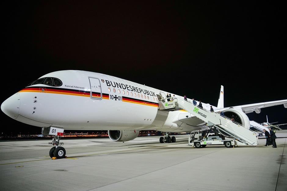 Olaf Scholz (Deutscher Bundeskanzler): Regierungsflieger Airbus A350