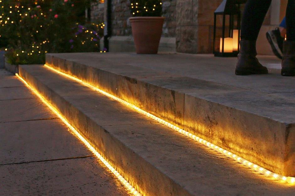 Solar Powered LED Strip Lights Stairs Step Lights Outdoor