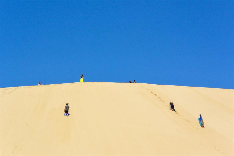 Sandboarding Giant Sand Dunes 