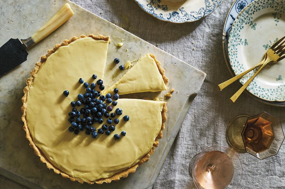 Desserts: French lemon cream tart