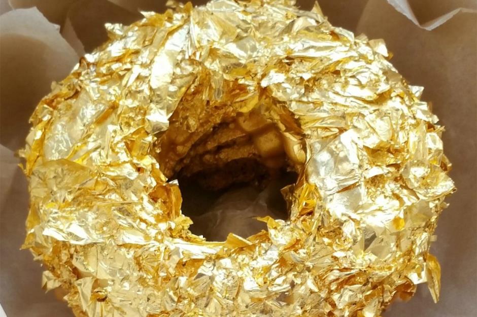 Eating food covered in gold 