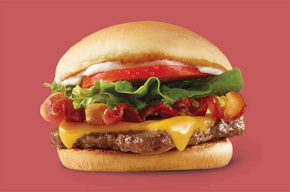 One cent Jr Bacon Cheeseburgers