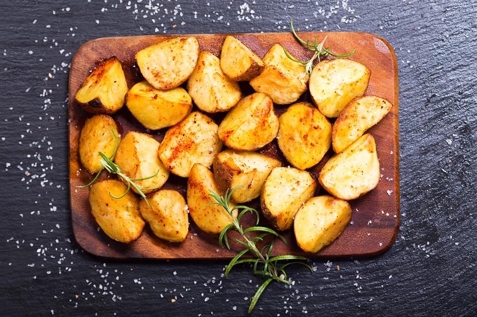 Sides: oven-roasted potatoes