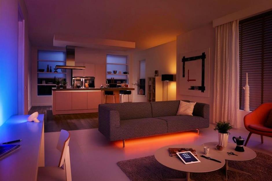 led light strips in living room