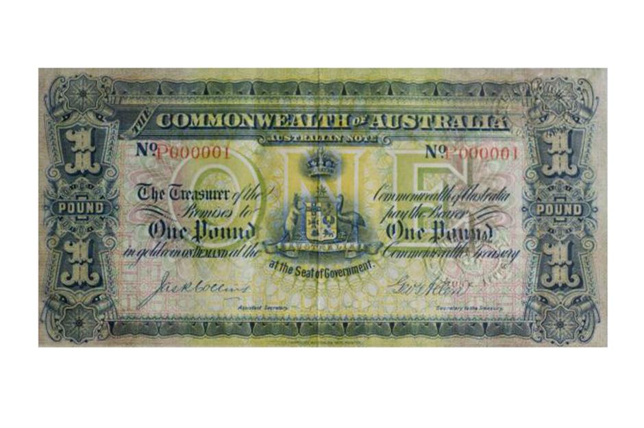 Australia 1918 First £1 Banknote – $1.1 million (£880k)